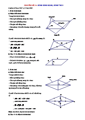 Chuyên đề Toán Lớp 6 - Chuyên đề 14 Hình bình hành, hình thoi (Có lời giải chi tiết)